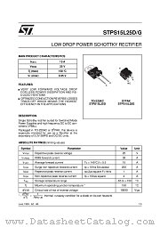 STPS15L25G datasheet pdf SGS Thomson Microelectronics