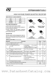 STPS8H100G datasheet pdf SGS Thomson Microelectronics