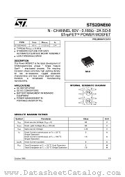 STS2DNE60 datasheet pdf SGS Thomson Microelectronics