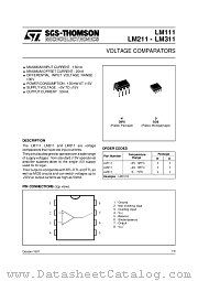 LM211N datasheet pdf SGS Thomson Microelectronics