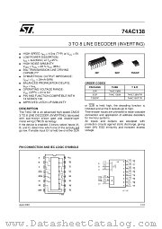 74AC138M datasheet pdf SGS Thomson Microelectronics