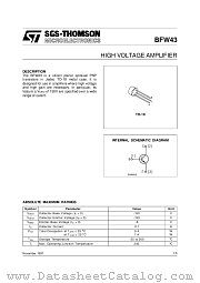 BFW43 datasheet pdf SGS Thomson Microelectronics