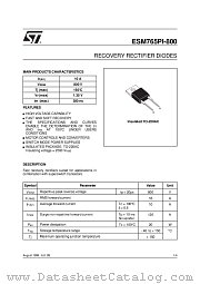 ESM765PI-800 datasheet pdf SGS Thomson Microelectronics