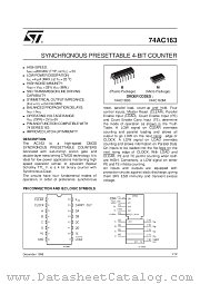74AC163 datasheet pdf SGS Thomson Microelectronics