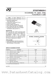 STGD7NB60H-1 datasheet pdf SGS Thomson Microelectronics