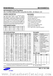 M372V0405DT0-C FAST PAGE MODE datasheet pdf Samsung Electronic