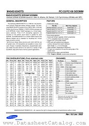 M464S1654DTS datasheet pdf Samsung Electronic