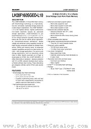 LH28F160SGED-L10 datasheet pdf SHARP