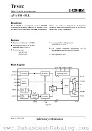 U4284BM datasheet pdf TEMIC