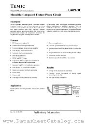 U4092B datasheet pdf TEMIC