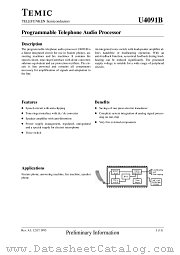 U4091B datasheet pdf TEMIC