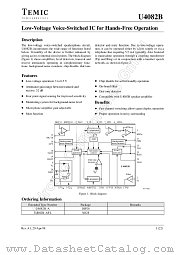 U4082B datasheet pdf TEMIC