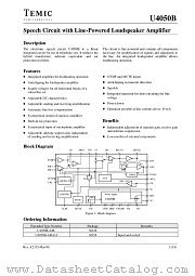 U4050B datasheet pdf TEMIC