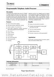 U3900BM datasheet pdf TEMIC