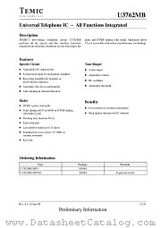 U3762MB datasheet pdf TEMIC