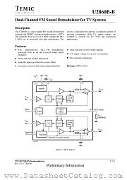U2860BB datasheet pdf TEMIC