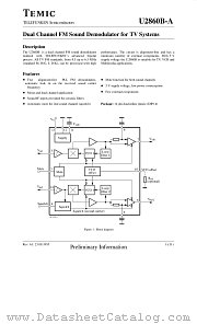 U2860B-A datasheet pdf TEMIC