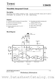U2841B datasheet pdf TEMIC