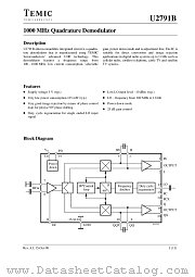 U2791B datasheet pdf TEMIC