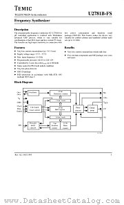 U2781B-FS datasheet pdf TEMIC