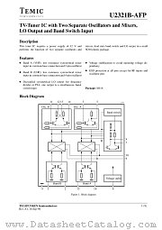 U2321BAF datasheet pdf TEMIC