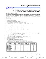 W91F820N-SERIES datasheet pdf Winbond Electronics