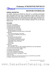 W78C374E/P datasheet pdf Winbond Electronics