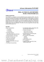 W49V002FA datasheet pdf Winbond Electronics