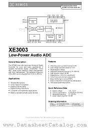 XE3003 datasheet pdf Xemics