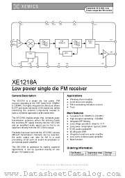 XE1218A datasheet pdf Xemics