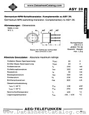 ASY28 datasheet pdf AEG-TELEFUNKEN