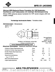 BFS51 datasheet pdf AEG-TELEFUNKEN