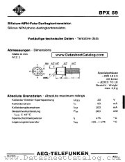 BPX59 datasheet pdf AEG-TELEFUNKEN