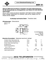 BSV51 datasheet pdf AEG-TELEFUNKEN