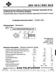 BSV58A datasheet pdf AEG-TELEFUNKEN