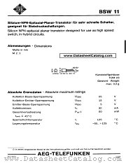 BSW11 datasheet pdf AEG-TELEFUNKEN