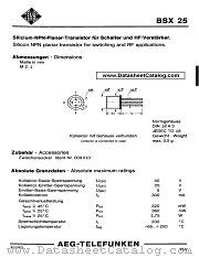 BSX25 datasheet pdf AEG-TELEFUNKEN