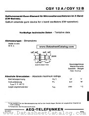 CGY12A datasheet pdf AEG-TELEFUNKEN