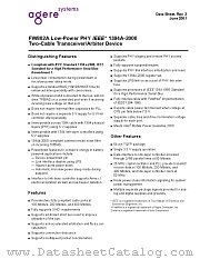 FW802 datasheet pdf Agere Systems