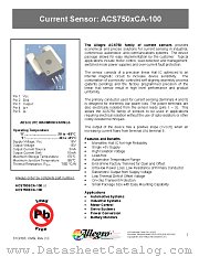 ACS750ECA-100 datasheet pdf Allegro MicroSystems