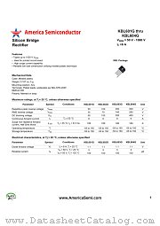 KBL604G datasheet pdf America Semiconductor