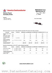 MBR30060CTR datasheet pdf America Semiconductor