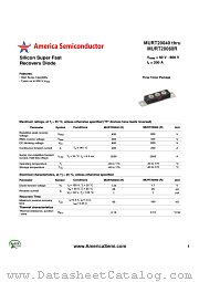 MURT20060R datasheet pdf America Semiconductor