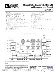 ADV7183 datasheet pdf Analog Devices