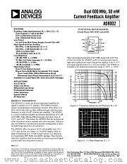 AD8002ARM datasheet pdf Analog Devices