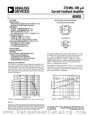 AD8005AR-REEL datasheet pdf Analog Devices