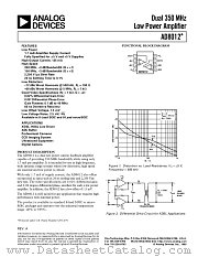AD8012ARM-REEL datasheet pdf Analog Devices