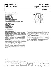 AD8343ARU-REEL datasheet pdf Analog Devices