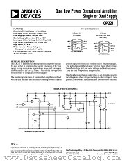 OP221AZ datasheet pdf Analog Devices