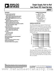 AD822 datasheet pdf Analog Devices